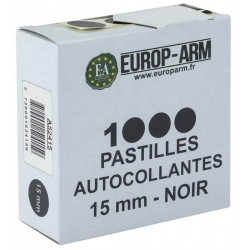 Pastilles autocollantes noires 15mm