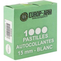 Pastilles autocollantes blanches 15mm