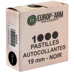 Pastilles autocollantes noires 19mm