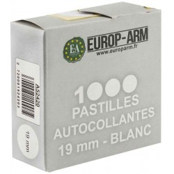 Pastilles autocollantes blanches 19mm