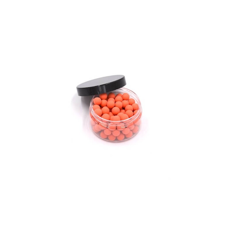 Boite de 100 billes caoutchouc orange cal.43 Boite de 100 billes caoutchouc orange cal.43