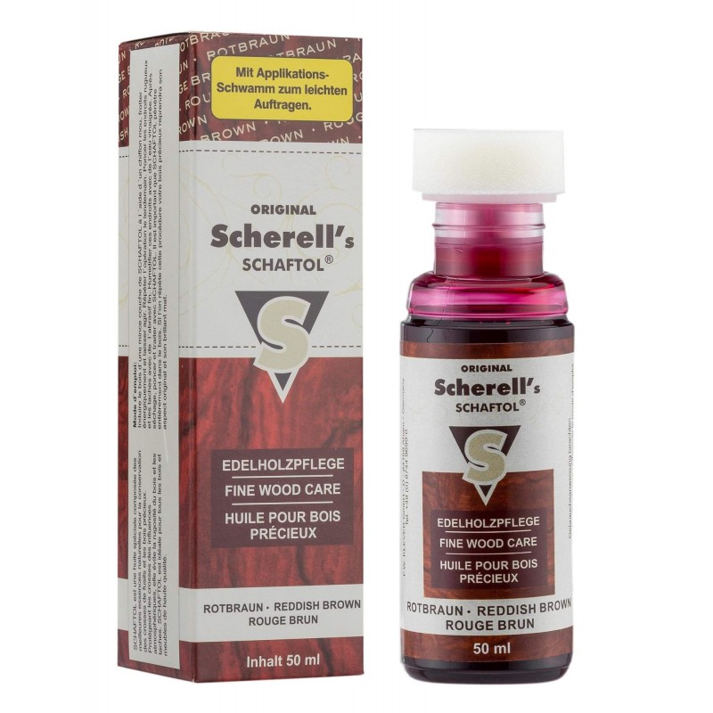 Huile pour bois teinte rouge brun - Schaftol Huile pour bois teinte rouge brun - Schaftol