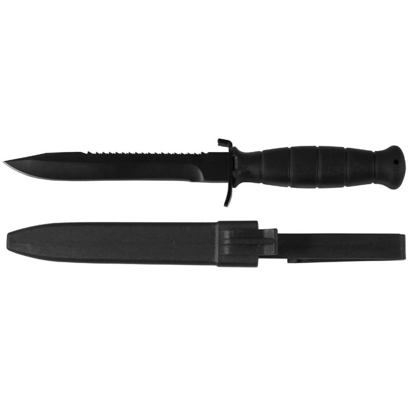 Couteau type Autrichien plastique avec scie noir