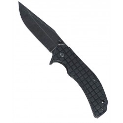 Couteau One-Hand G10 Stone Washed Noir